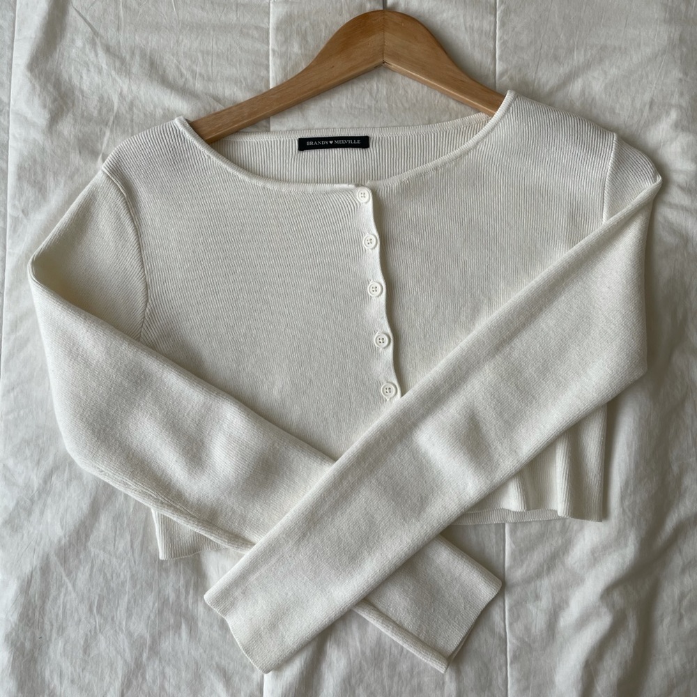 Cream cropped brandy Melville long sleep